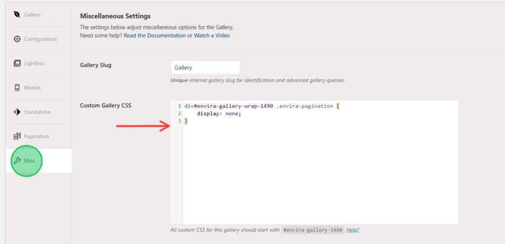 CSS Code to Hide Pagination Navigation