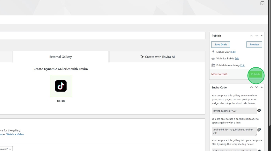 publish your TikTok gallery