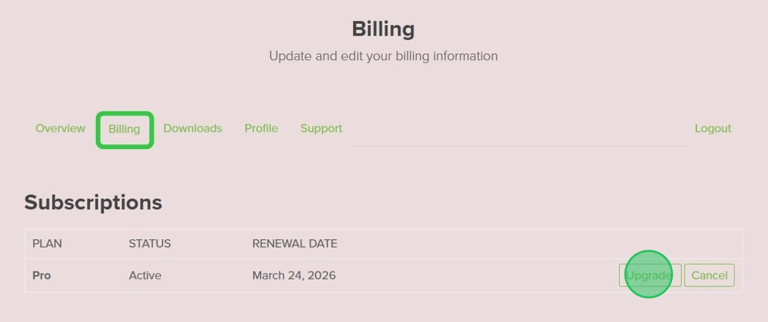 Click Upgrade Button