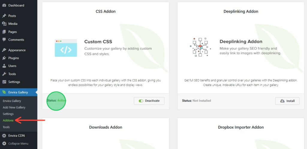 Install CSS Addon
