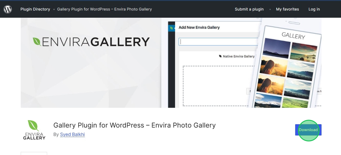 Envira Gallery Lite Plugin Download via WordPress.org