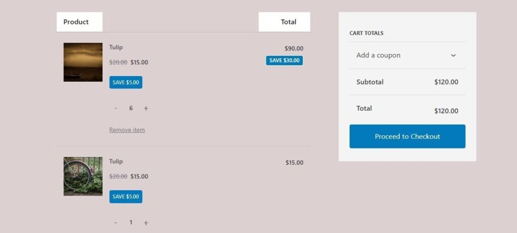 Gallery Page in Cart Page