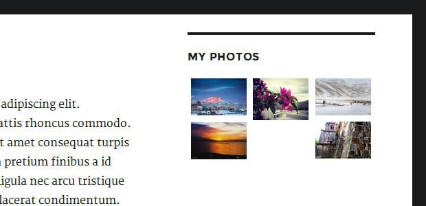 Image Widget Gallery In Sidebar
