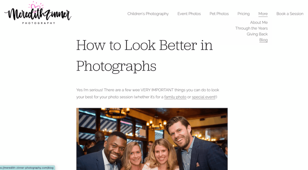 Example of a photo blog post
