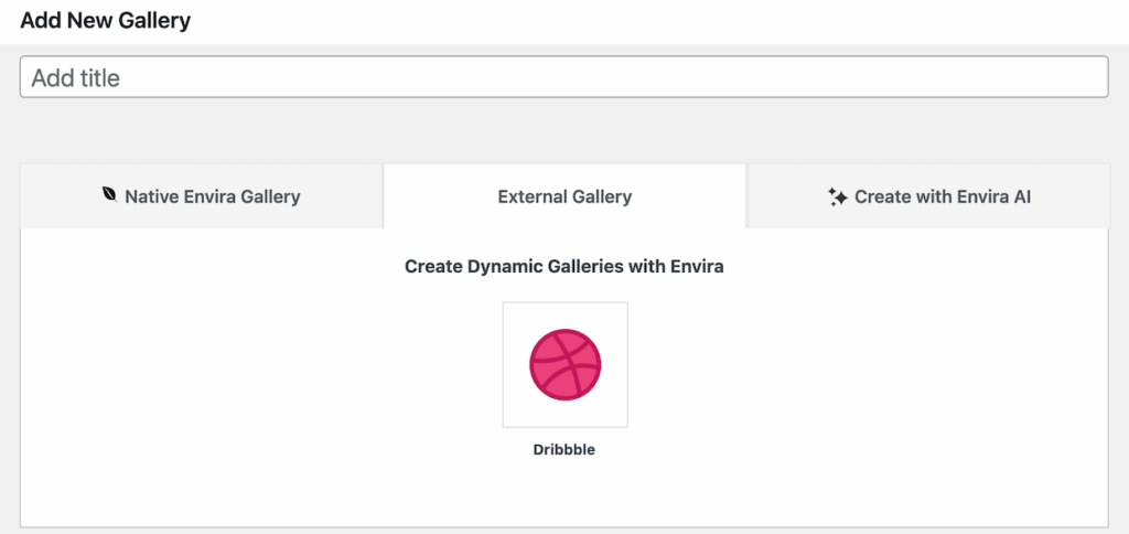 Create External Gallery from Dribbble